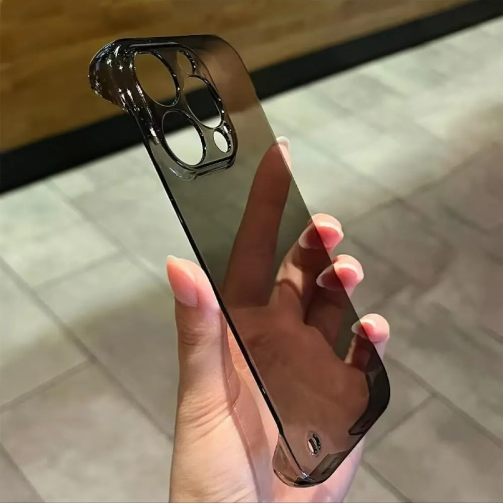 Ultra Thin Transparent Frameless Case for iPhone 14 13 12 Mini 11 Pro Max X XR XS 7 8 Plus Hard Plastic Slim Shockproof Cover,Gray,for iPhone 14 Plus