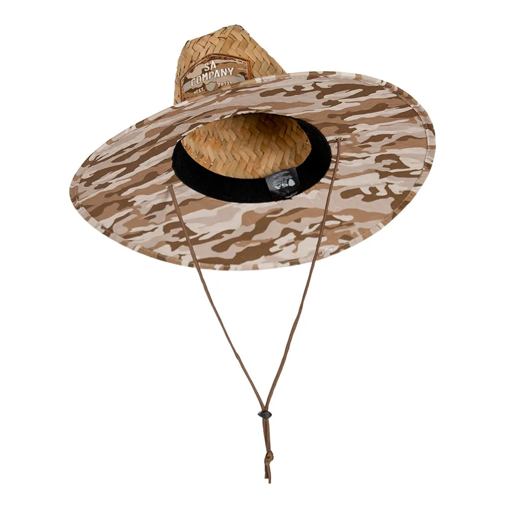 Under Brim Straw Hat | Desert Military Camo