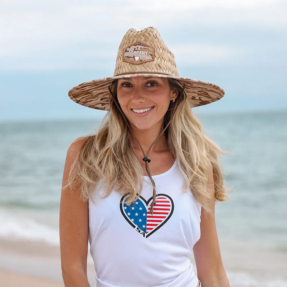 Under Brim Straw Hat | Desert Military Camo