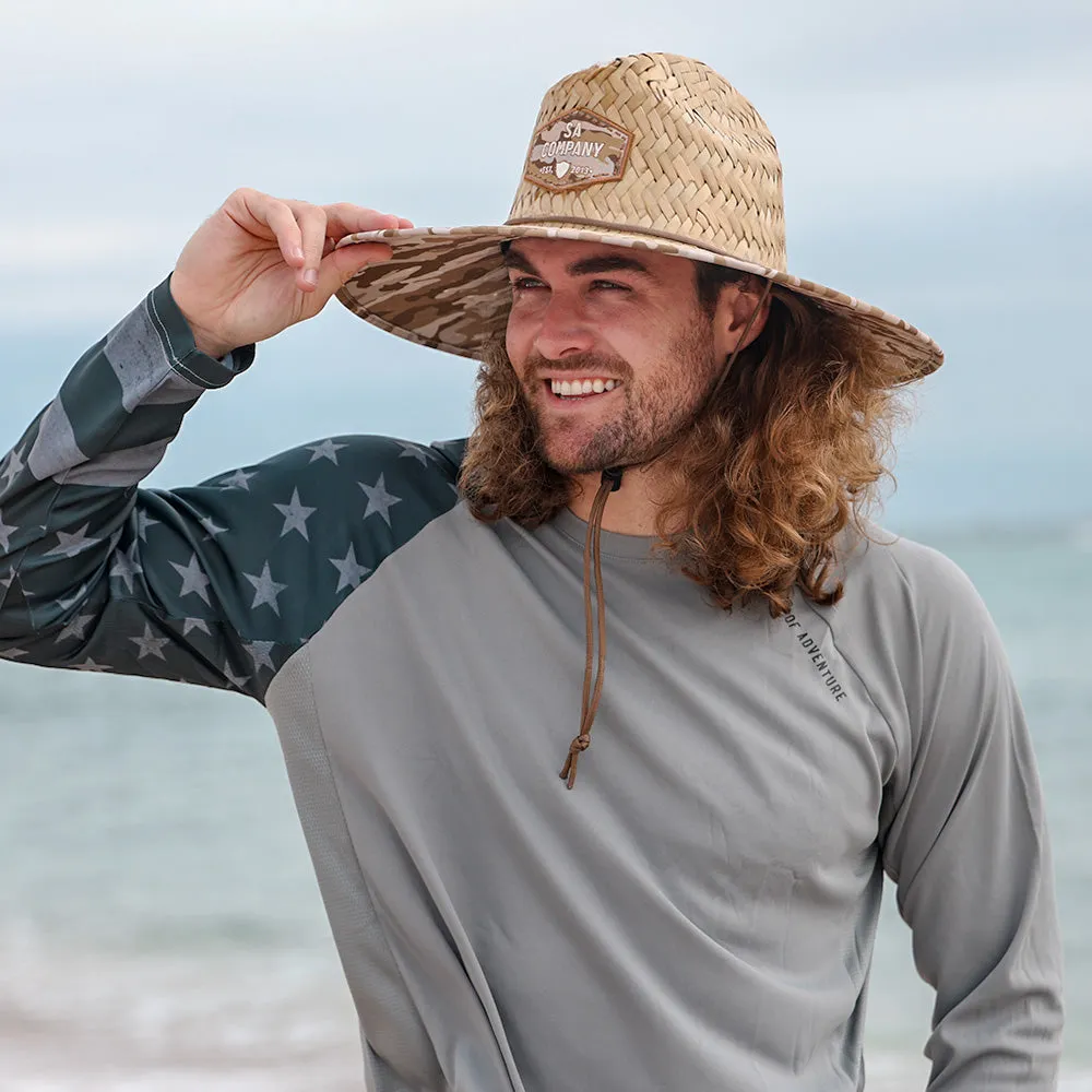 Under Brim Straw Hat | Desert Military Camo