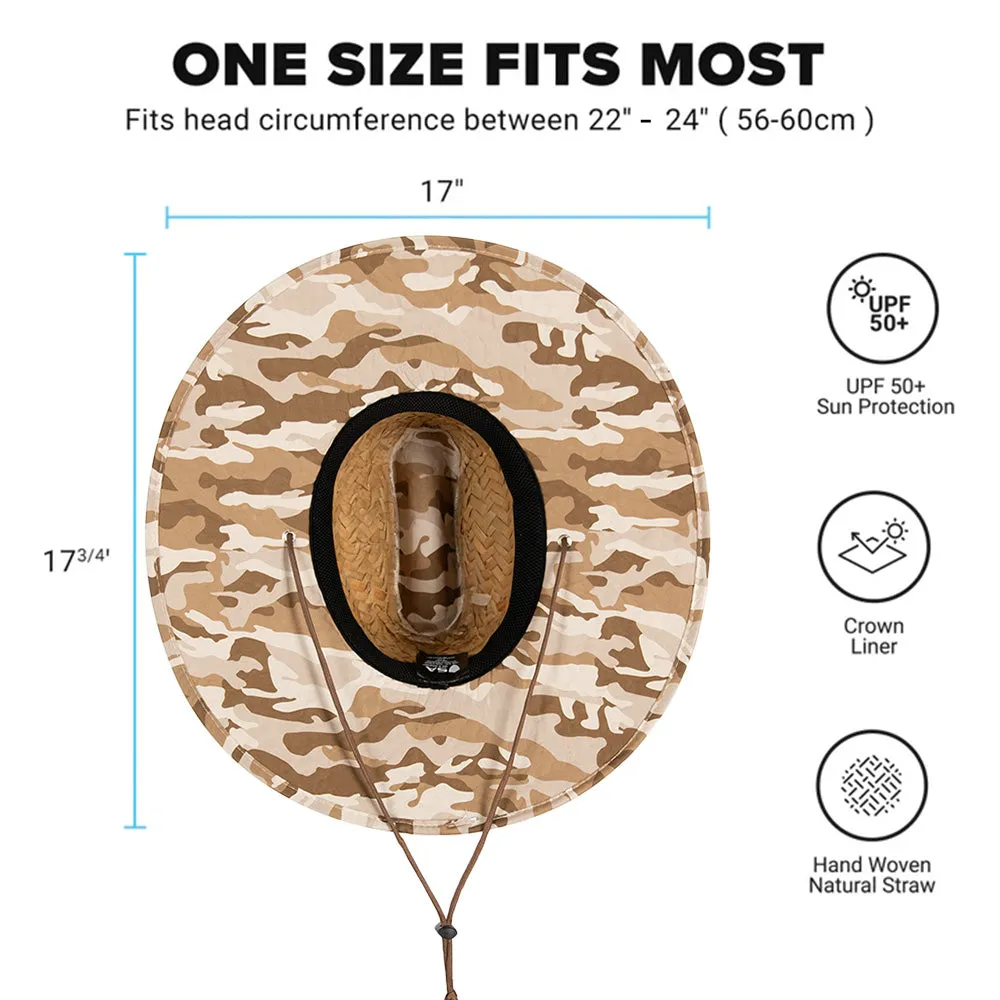 Under Brim Straw Hat | Desert Military Camo