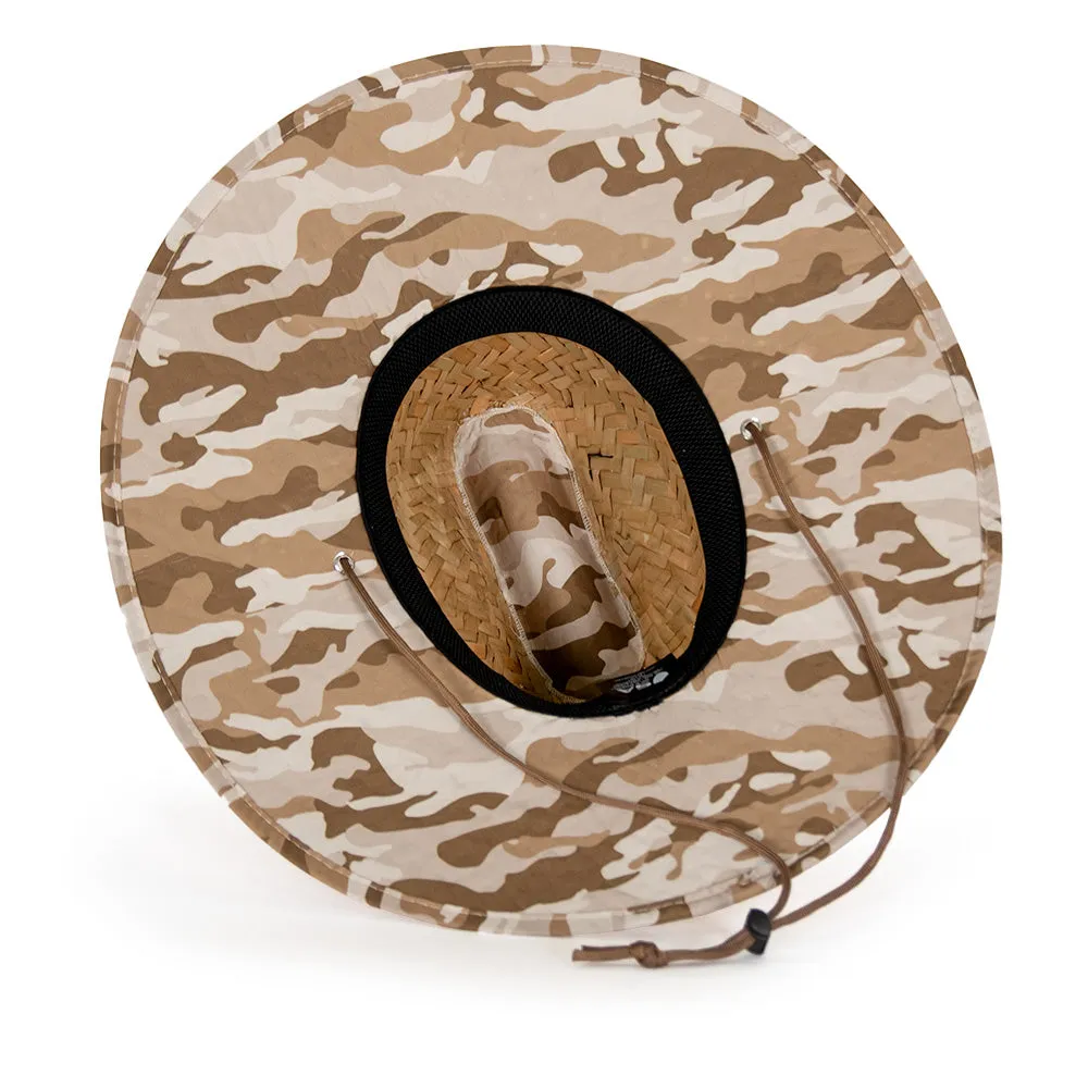 Under Brim Straw Hat | Desert Military Camo