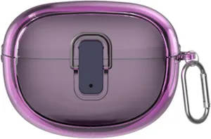 [Upgrade Lock] Case for Bose Ultra Open Earbuds(2024), VAEKNVG Shock-Absorbing Protective Armor Cover for Bose Ultra Open Earbuds Accessories, TPU Hard Shell with Carabine (Clear Purple)