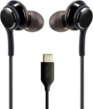 UrbanX 2021 Earbuds Stereo Headphones for Samsung GalaxyZ Flip3 5G/Z Flip4/Z Fold2 5G/Z Fold3 5G/Z Fold4 Designed by AKG - Braided Cable with Microphone and Volume Remote Type-C Connector