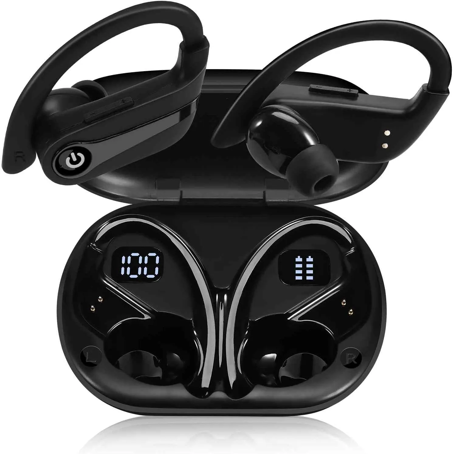 UrbanX Challenger Series Sports Earphones Wireless Bluetooth with Built-in Mic, 200H Superior Playtime, Immersive Sound, Quick-Pair, Secure Fit, IPX7 Waterproof, Compatible with Samsung Z4 - Black