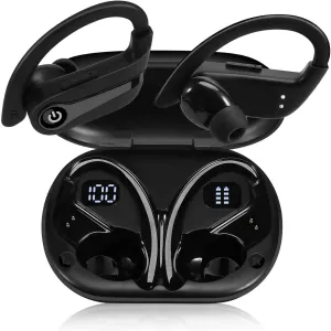 UrbanX Challenger Series Sports Earphones Wireless Bluetooth with Built-in Mic, 200H Superior Playtime, Immersive Sound, Quick-Pair, Secure Fit, IPX7 Waterproof, Compatible with Samsung Z4 - Black