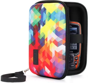 USA GEAR Travel Electronics Organizer - 6.5 Inch Zipper Case with Hard Shell Case Exterior and Accessory Pocket - Fits Chargers, Accessories, Cable, Batteries, Hotspots, GPS and More - Geometric