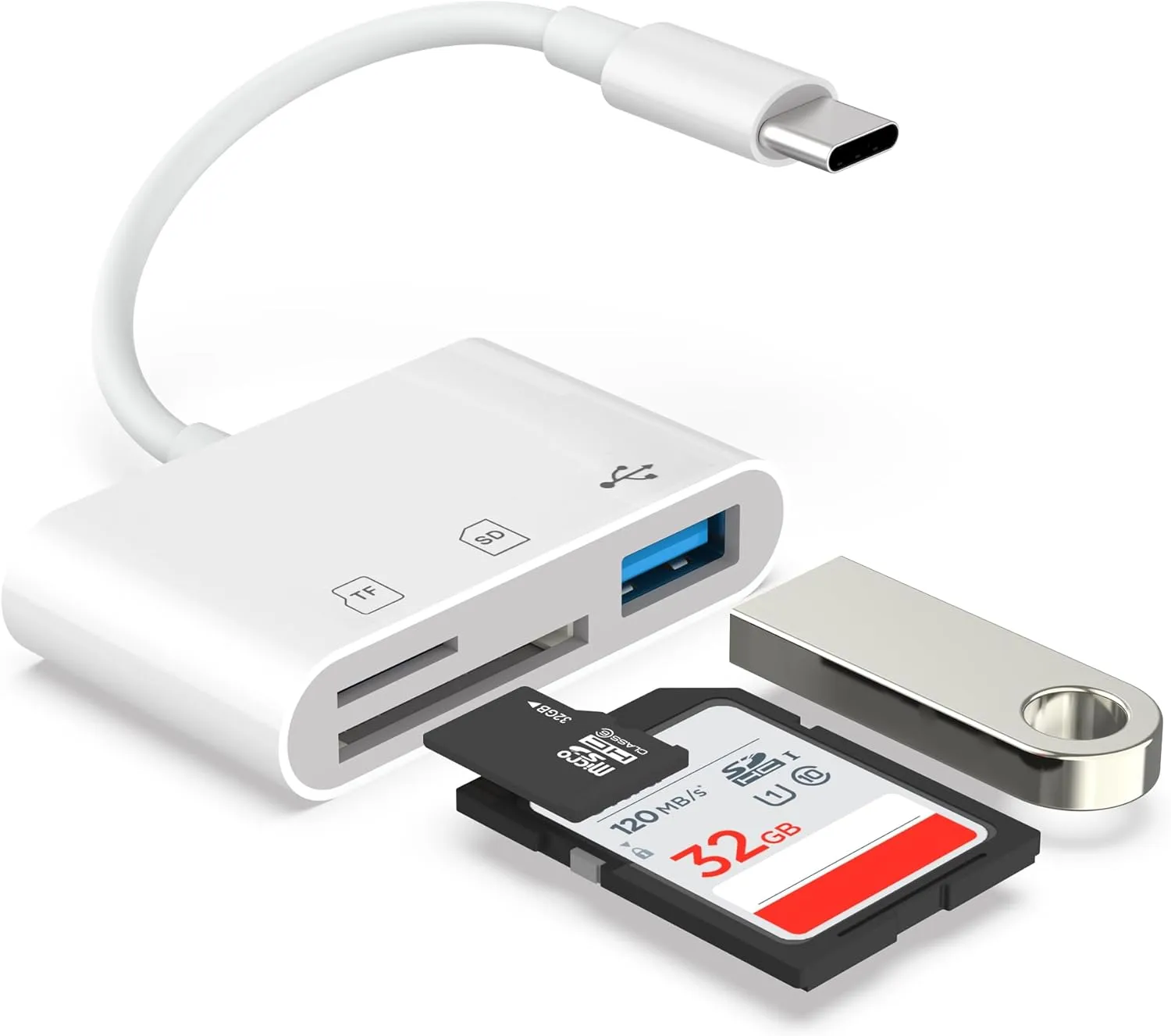 USB C SD Card Reader for iPhone 15/16, Digital Camera iPhone Adapter, Sd Card Reader for Android, Smartphones, Tablets, Laptops