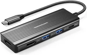 USBC to HDMI, DockteckExpand 5-in-1 USB C Hub with Dual HDMI 4K@30Hz, 2 USB 3.0 Ports, 100W PD Charging  Compatible with MacBook, Dell, Chromebook & More