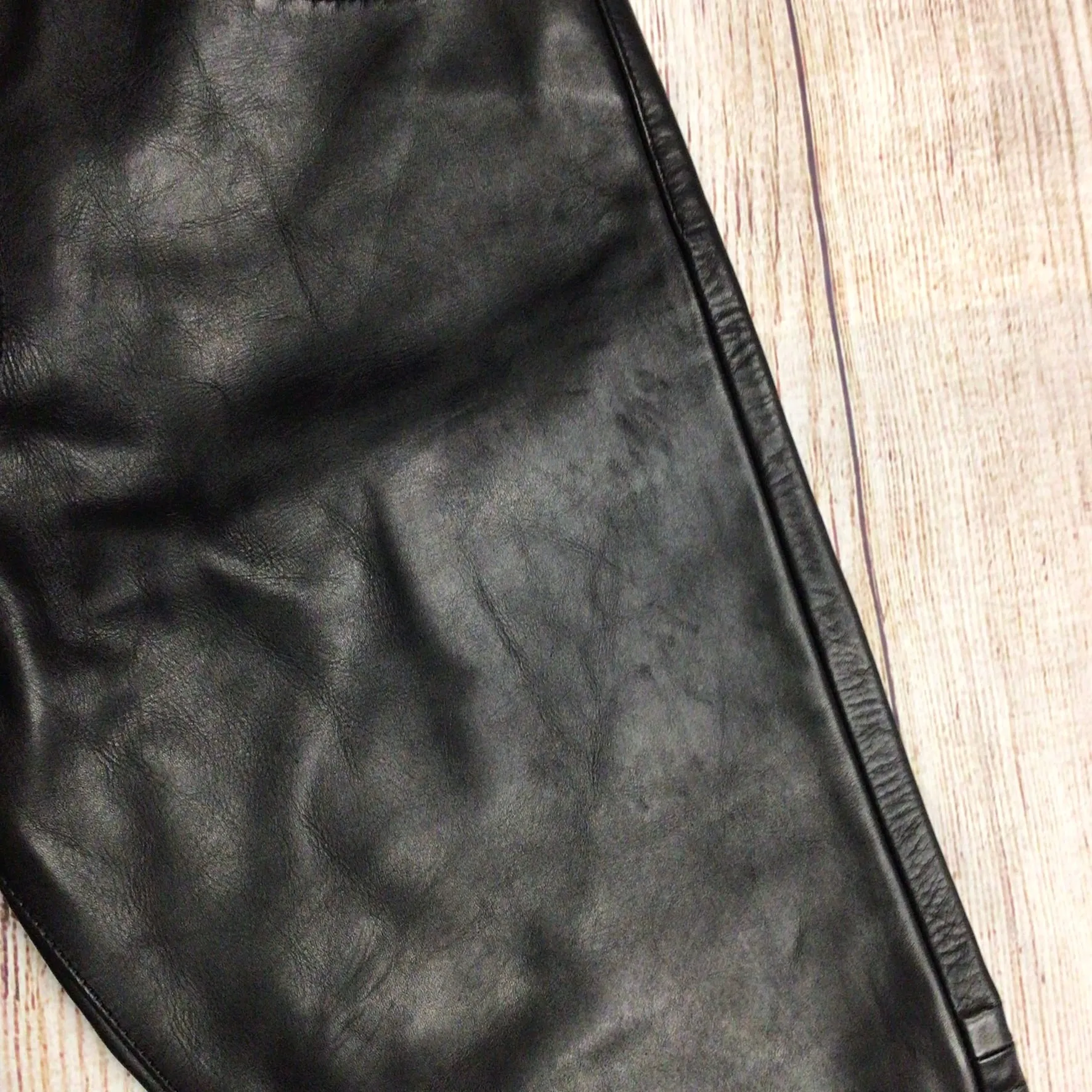 Weekday MTWTFSS Black Leather Sharp Trousers Size W32 L32