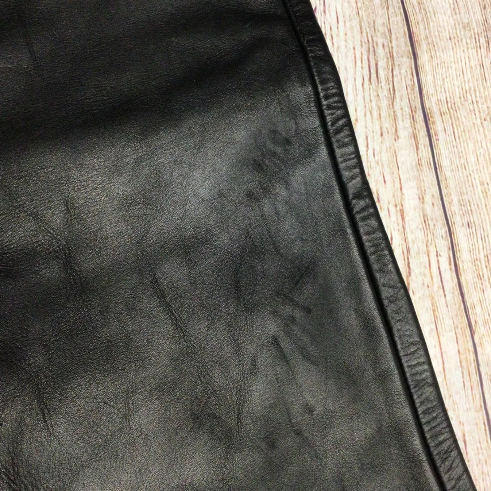 Weekday MTWTFSS Black Leather Sharp Trousers Size W32 L32