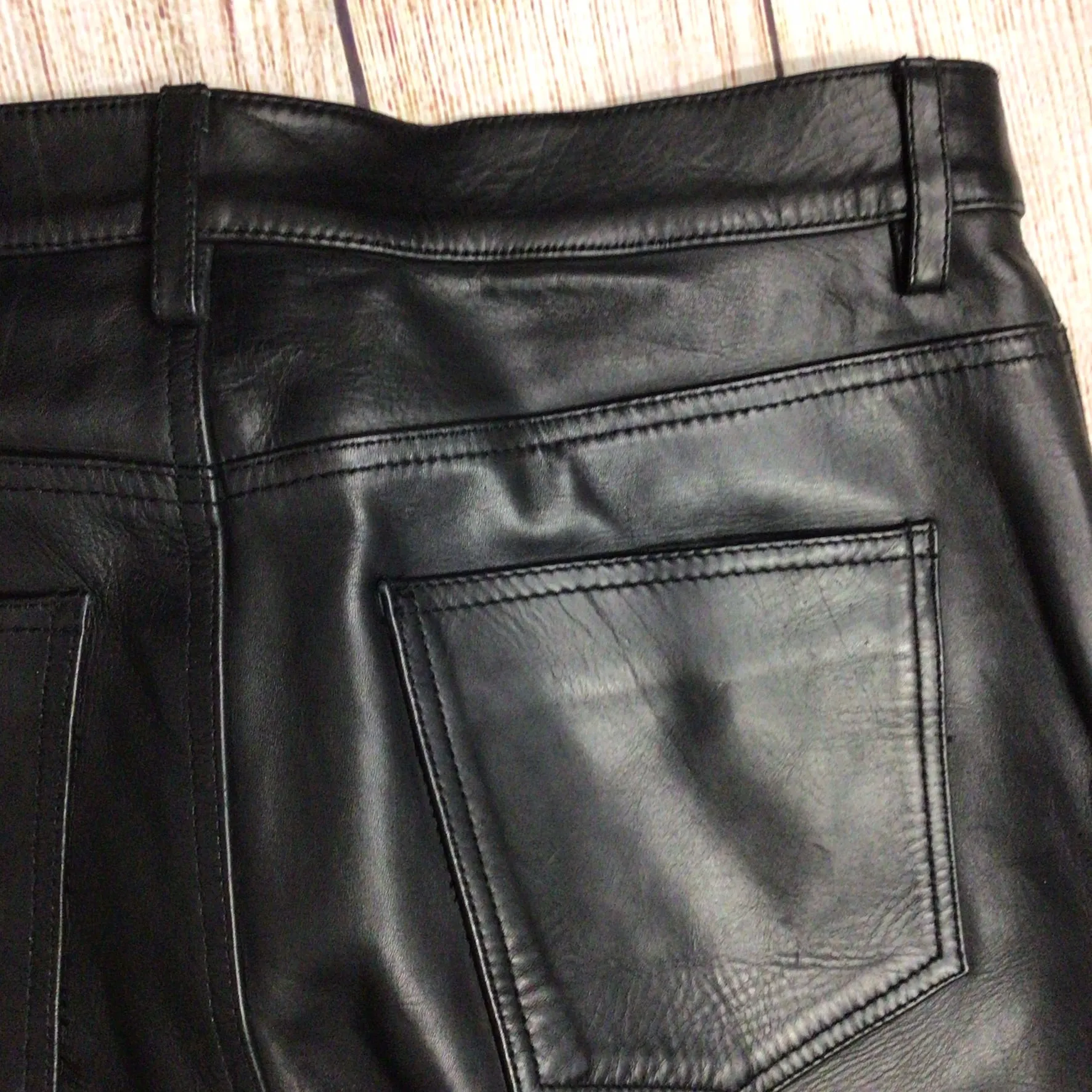 Weekday MTWTFSS Black Leather Sharp Trousers Size W32 L32