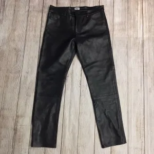 Weekday MTWTFSS Black Leather Sharp Trousers Size W32 L32