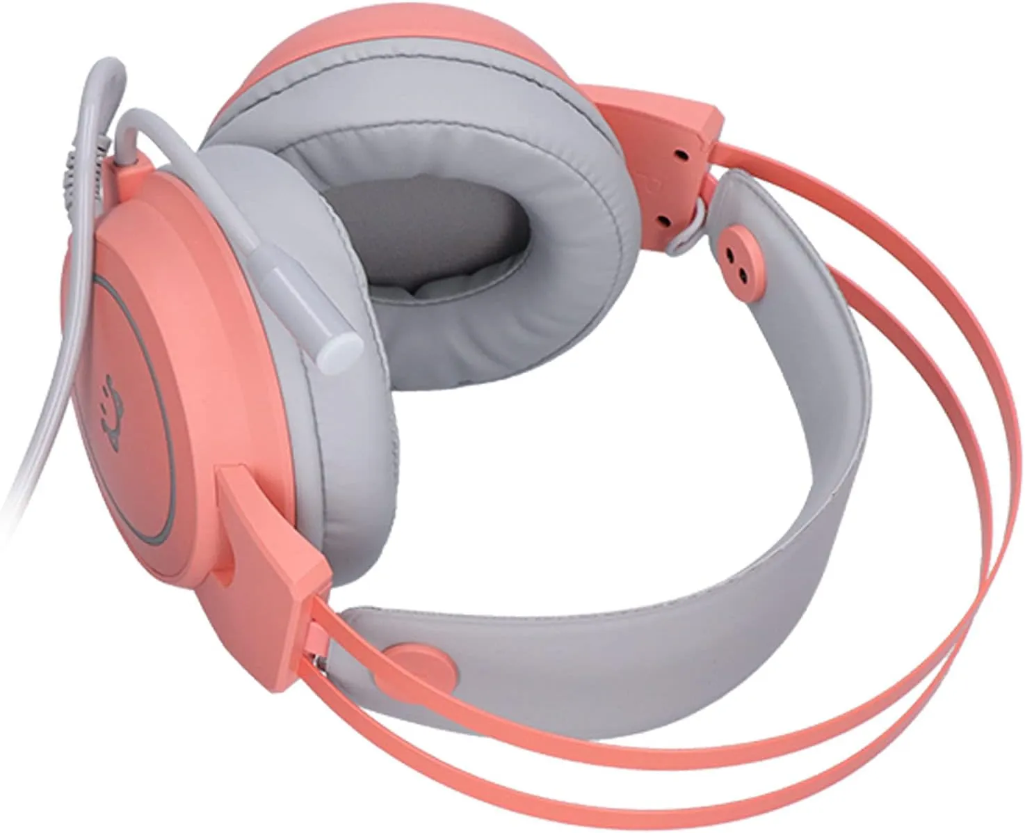 Wired Gaming Headset with Surround Sound, RGB Headphone, Omnidirectional Microphone, Lightweight and Portable for PC Games (Pink)