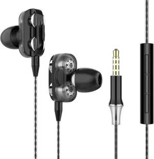 Wired Headphones,Earbuds Earphones with Microphone, Earphone with Noise Isolating, Fits 3.5mm Interface for iPad, Desktop, Black