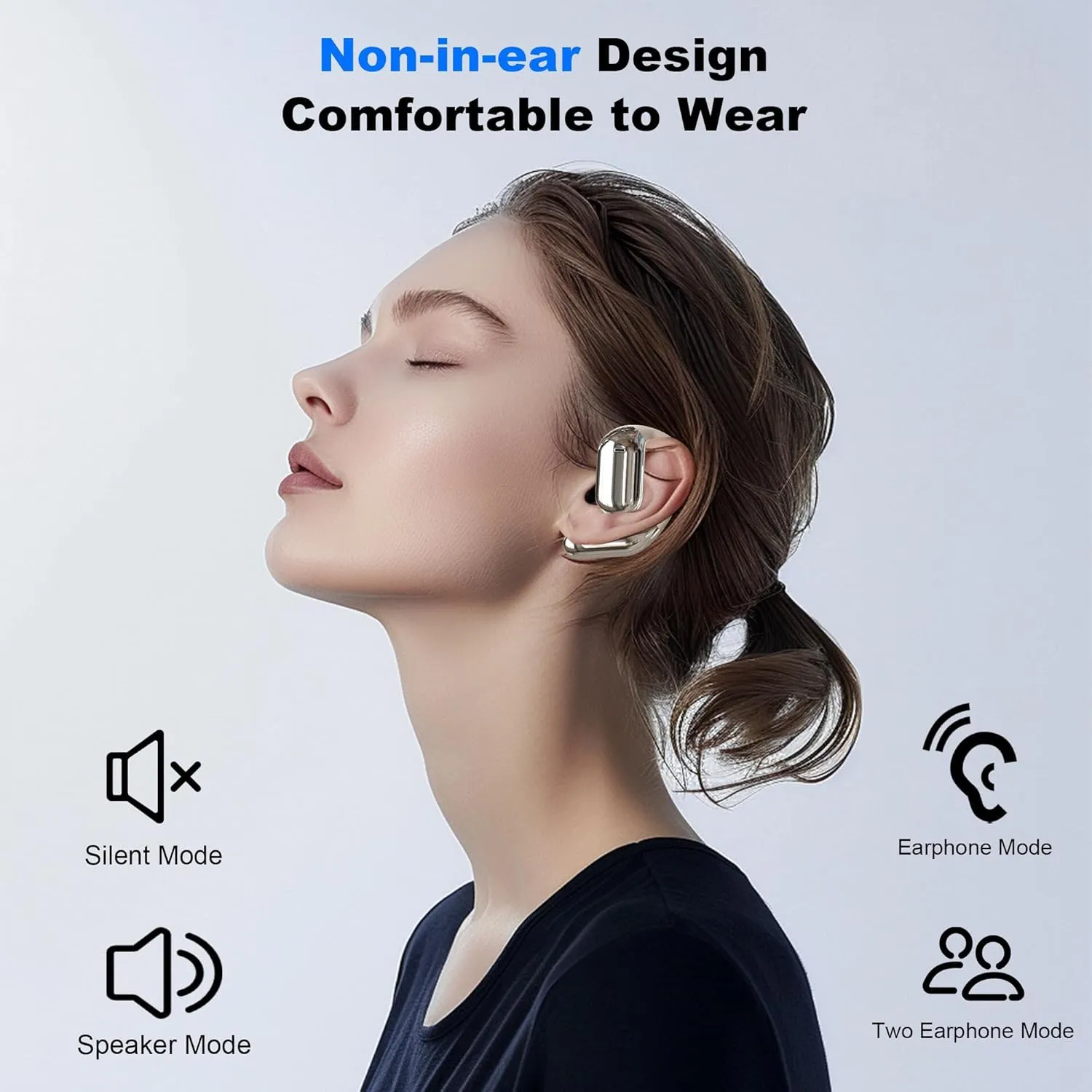 Wireless Earbuds, Translation Earbuds Real Time, 3 in 1 Ai Language Translator Earbuds, HD Sound, Long Battery Life, for Business Learning Travel, BlackNo Subscription Fee