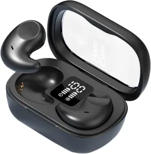 Wireless Earbuds with IPX5 Waterproof Lightweight 50H Playtime in-Ear LED Battery Display,Comfortable Fit Earbud with Charging Case Black,Compatible with All cellphones