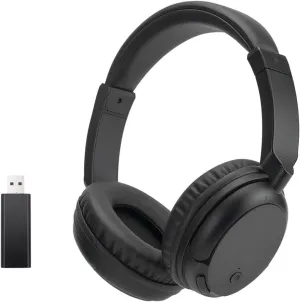 Wireless Over-Ear FM Headphones, Wireless Bluetooth Headphones for TV Watching Phone and PC, No Audio Delay Deep Bass Bluetooth Headphones, HiFi Stereo Lightweight Headset - Black