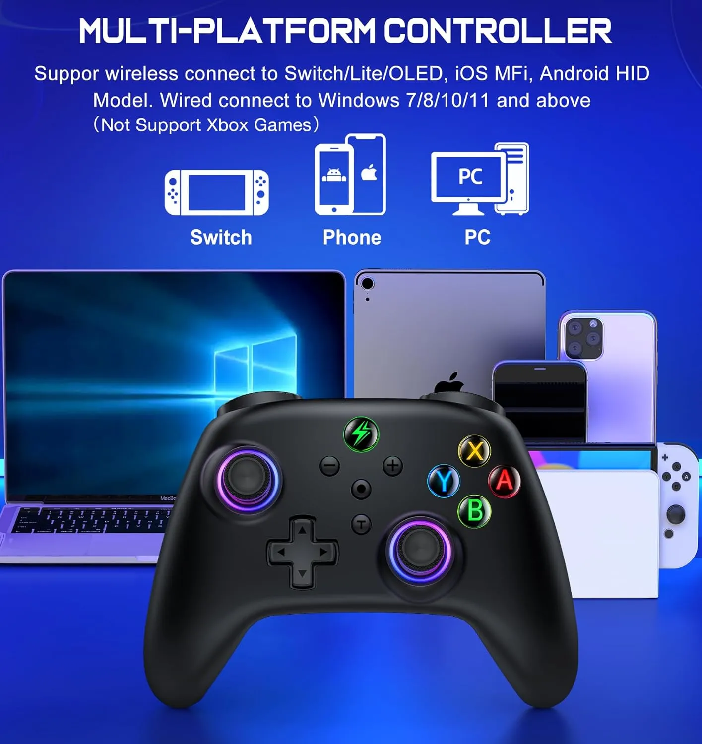 Wireless Switch Controller for Nintendo Switch Controller/Lite/OLED- LED Switch Pro Controller/iOS/Android Game Remote/Wired PC Joysticks-Programmable Remote for Nintendo Switch Interactive Gaming Figures