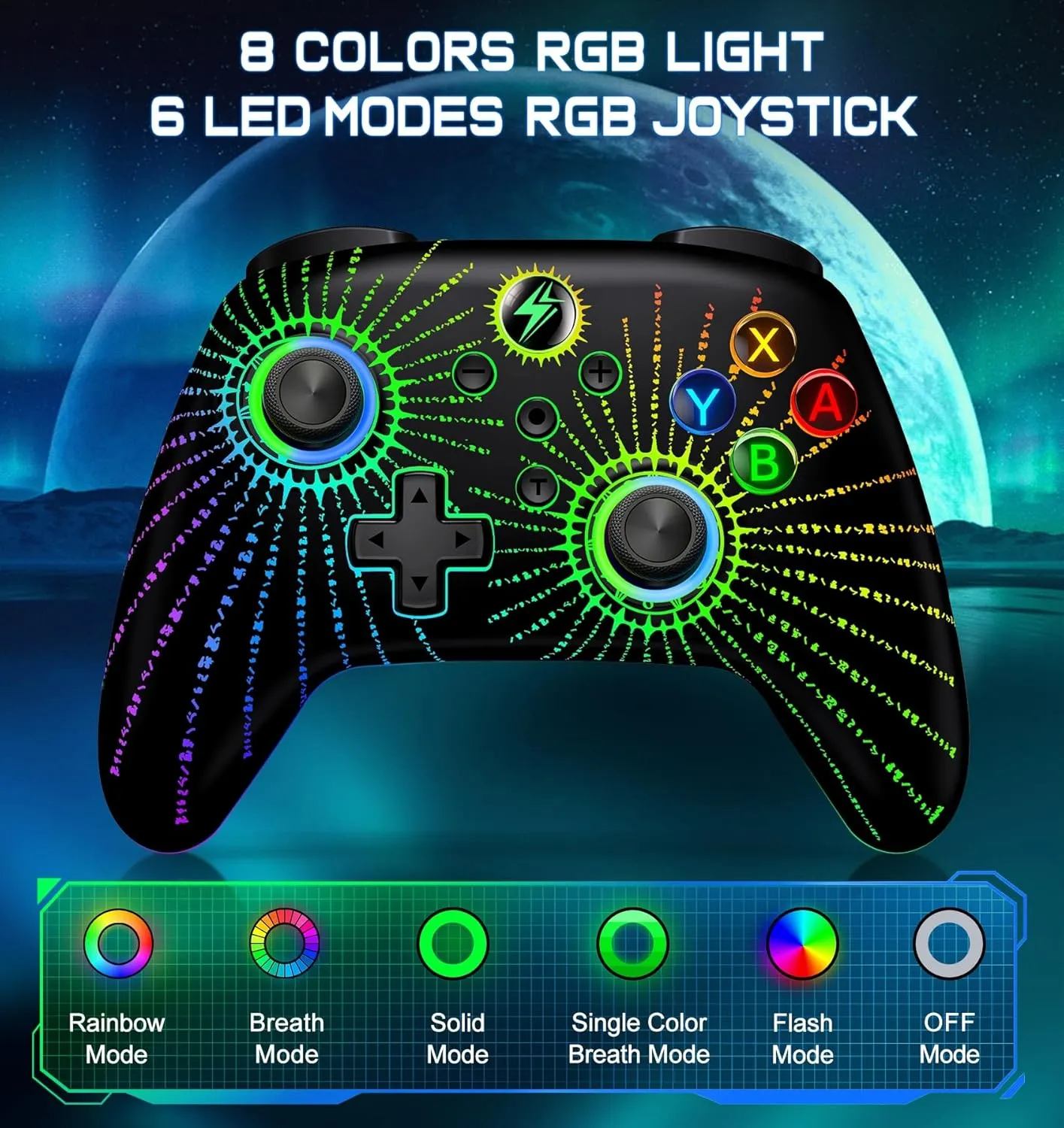 Wireless Switch Controller for Nintendo Switch Controller/Lite/OLED, LED Wired PC Game Joysticks - Wireless iOS/Android Remote, Game Accessories Interactive Gaming Figures
