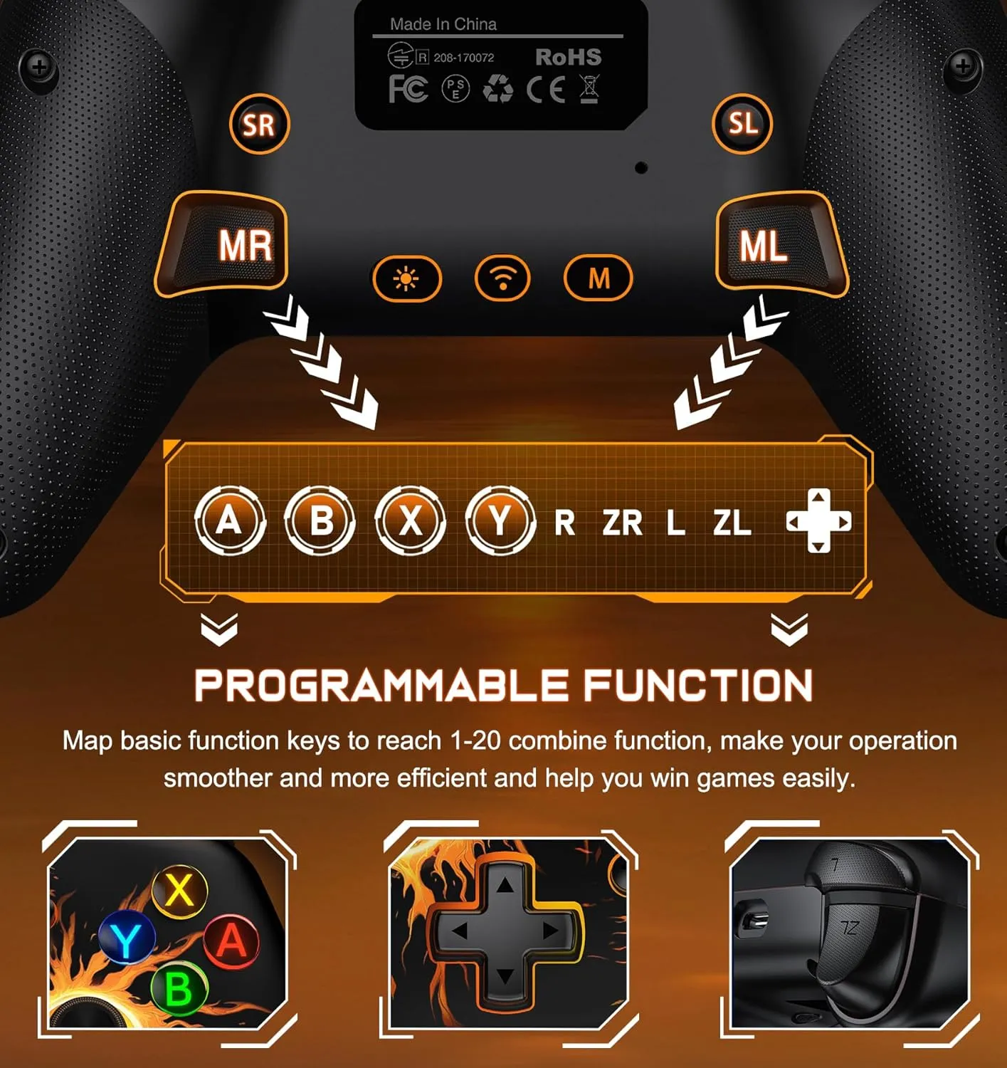 Wireless Switch Controller for Nintendo Switch Controller/Lite/OLED, LED Wired PC Game Joysticks-Wireless iOS/Android Remote, Nintendo Game Accessories Interactive Gaming Figures