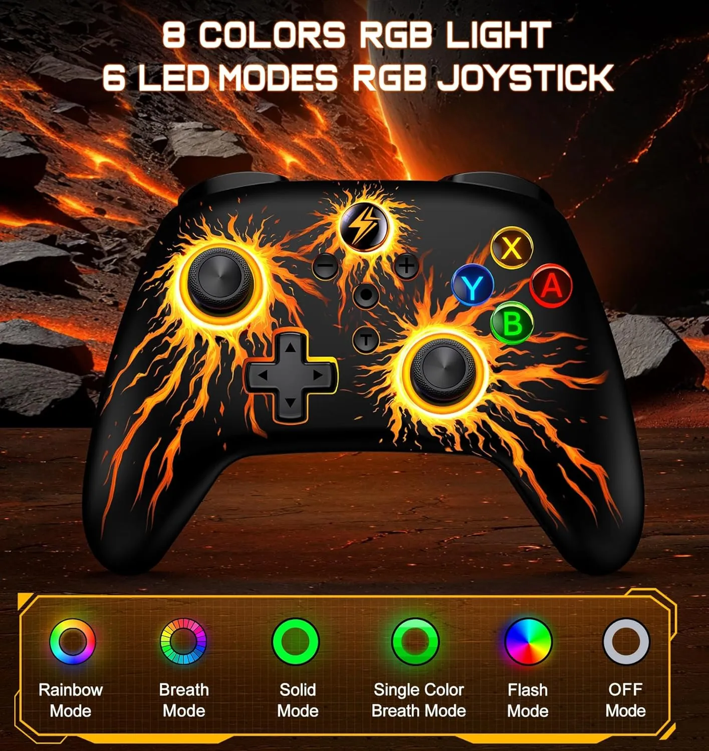 Wireless Switch Controller for Nintendo Switch Controller/Lite/OLED, LED Wired PC Game Joysticks-Wireless iOS/Android Remote, Nintendo Game Accessories Interactive Gaming Figures