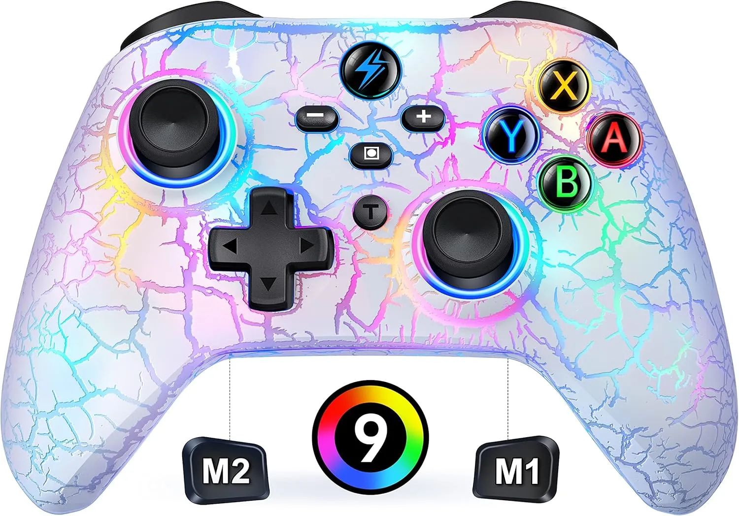 Wireless Switch Controller for Nintendo Switch Controller/Lite/OLED-LED Wired Windows PC Joysticks-Wireless PC IOS Android Remote with Programmable Nintendo Switch Accessories Interactive Gaming Figures(White)