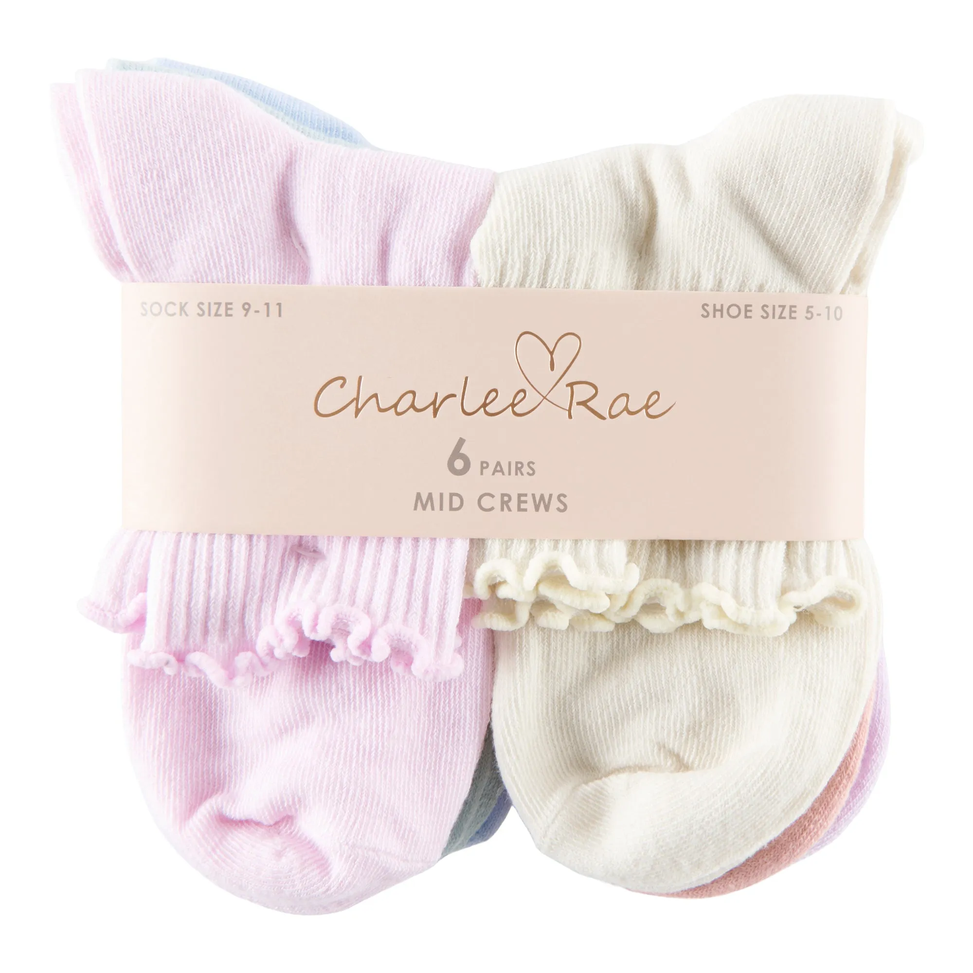 Women's Low Cut Crew Socks, 6-Pack, Assorted