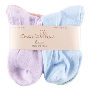 Women's Low Cut Crew Socks, 6-Pack, Assorted