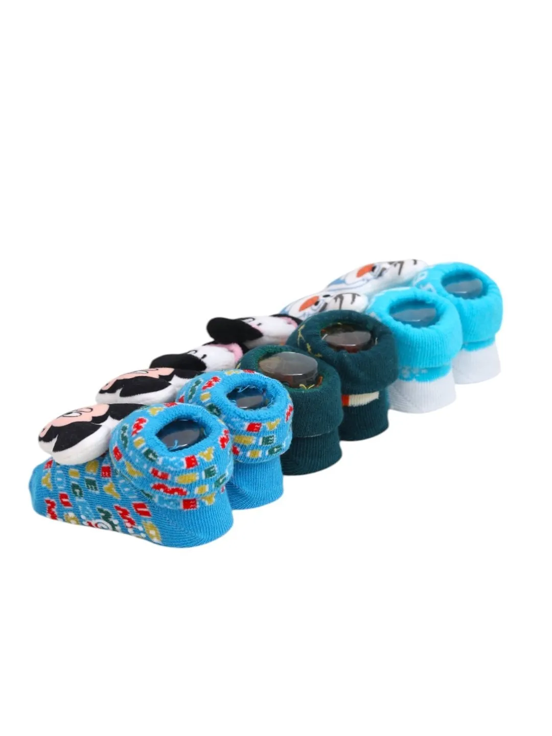 Yellow Bee Disney 3D Socks Trio for Boys – Mickey Mouse, 101 Dalmatians Lucky Dog, and Frozen Olaf