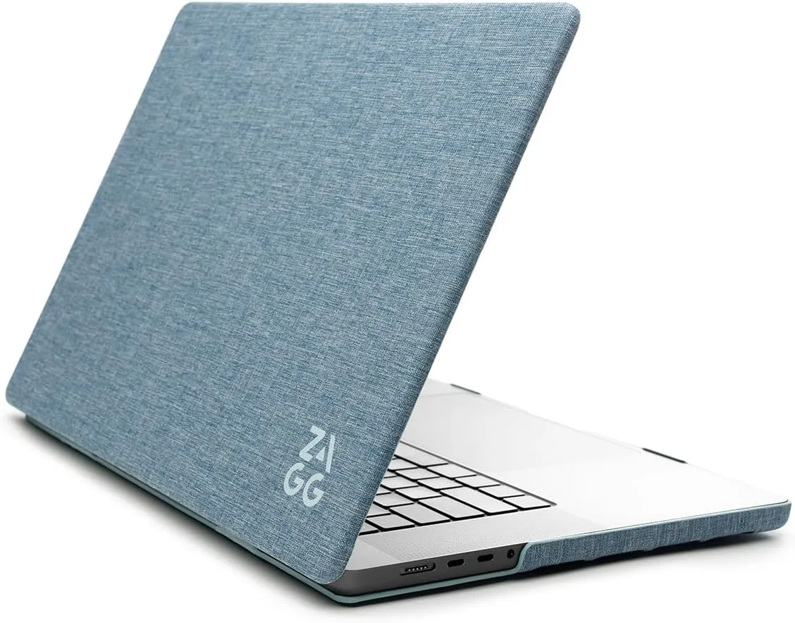 ZAGG MacBook Protection MacBook Pro 13" Case - Fits M1, M2, 2020 Intel (2 & 4 Ports) Models, Fabric Finish, Two-Piece Hard Shell Snap-on, Lightweight, Scratch-Resistant, Navy Blue