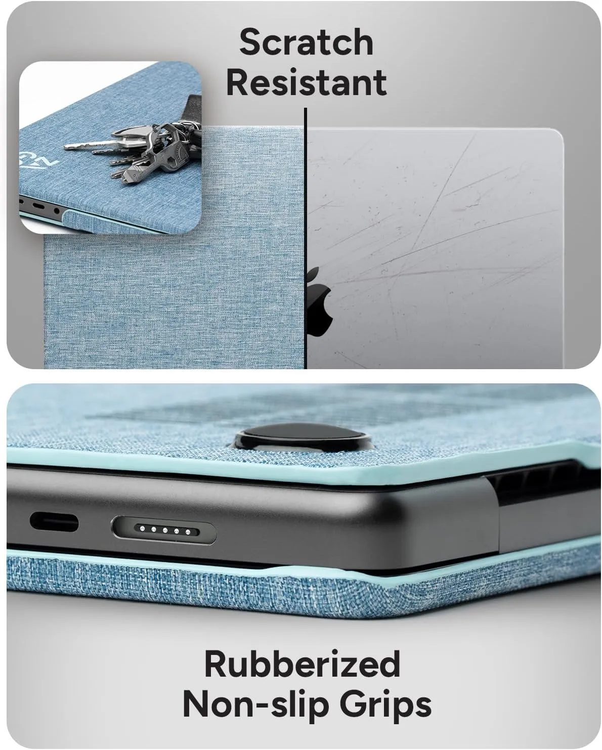 ZAGG MacBook Protection MacBook Pro 13" Case - Fits M1, M2, 2020 Intel (2 & 4 Ports) Models, Fabric Finish, Two-Piece Hard Shell Snap-on, Lightweight, Scratch-Resistant, Navy Blue